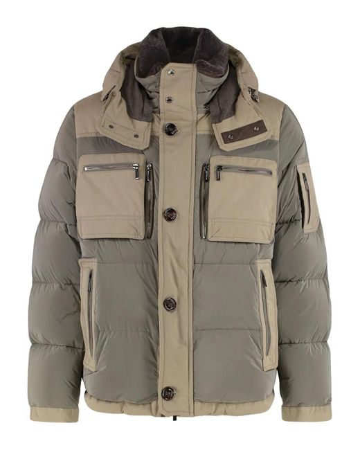Moorer Gray Biagio-Os1 Hooded Padded Jacket for men