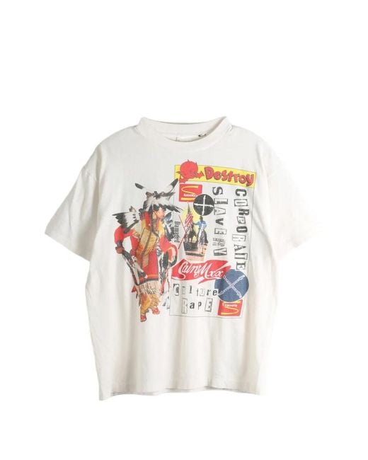 SAINT Mxxxxxx White Graphic-Print T-Shirt for men