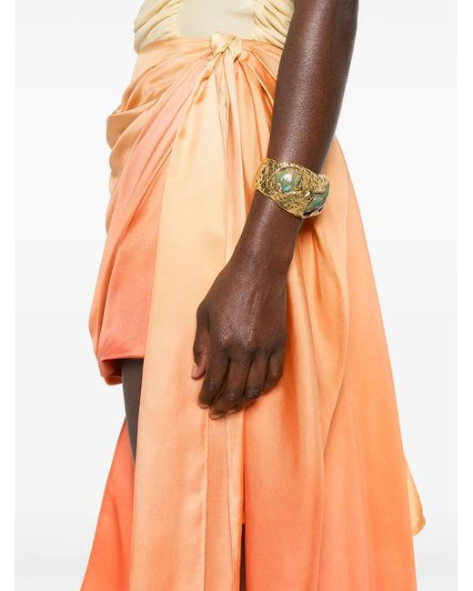 Zimmermann Orange Jupe Drapée À Effet Dégradé