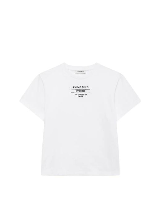 Anine Bing White Shelley Studio T-Shirt