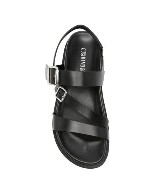 Guglielmo Rotta White Buckle-Strap Leather Sandals