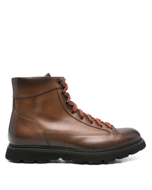 メンズ Doucal's レースアップ レザーブーツ Brown