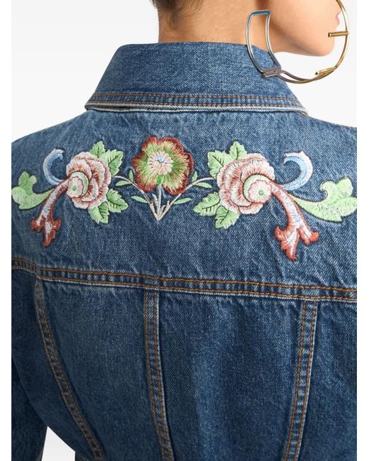 Etro レディース ブルー フローラル クロップド ジャケットの通販はau