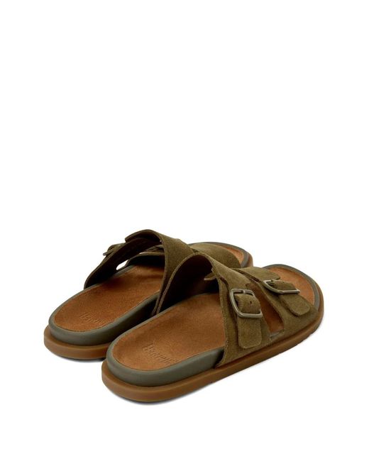 Camper Brown Buckle Strap Sandals
