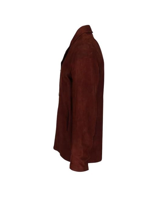 Paul Smith Brown Suede Buttoned Jacket for men