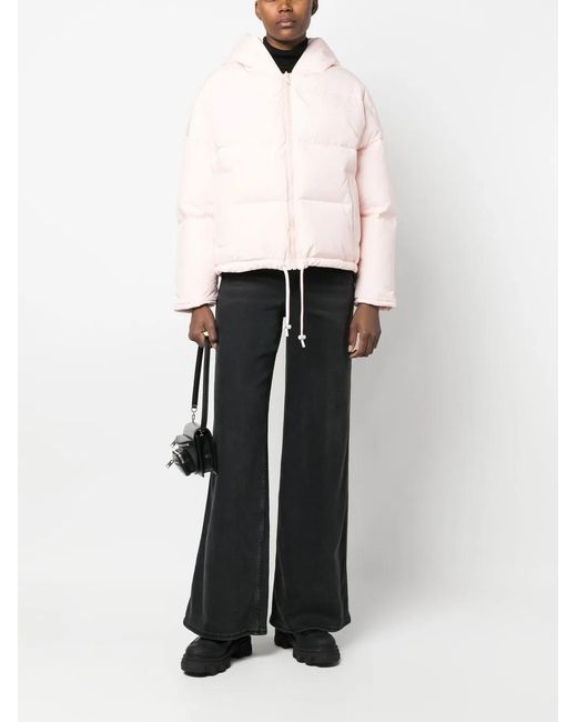 Yves Salomon Pink Drawstring-Hem Puffer Jacket