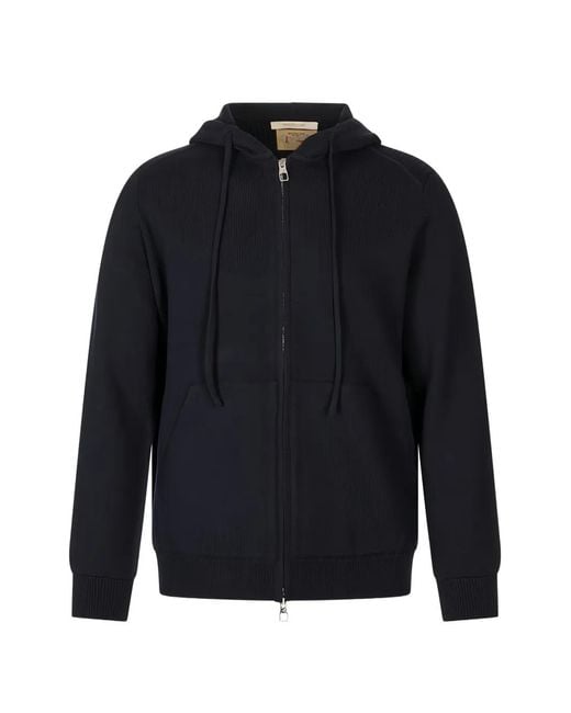 Montecore Blue Zip-Up Drawstring Hoodie for men