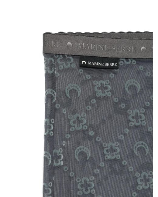 MARINE SERRE Gray Moonogram-Pattern Tights