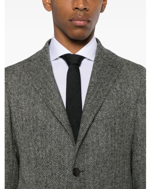 Tagliatore Gray Herringbone Two-Button Blazer for men
