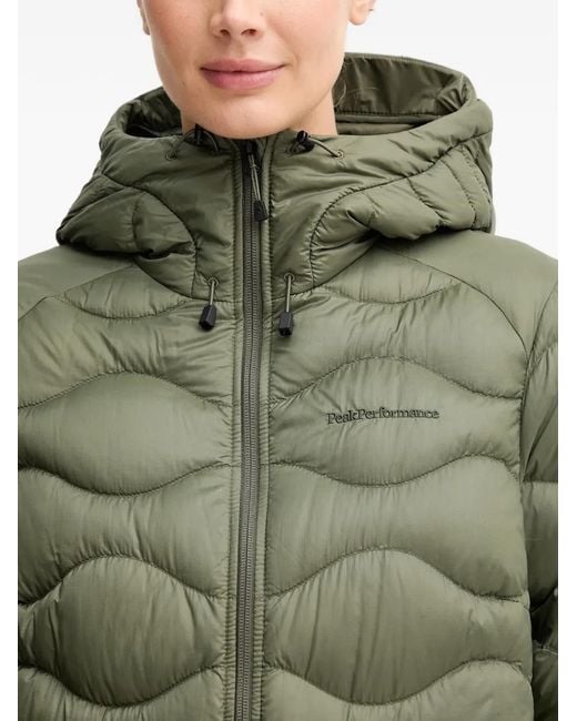 Peak Performance Green Helium Hooded Quilted Parka