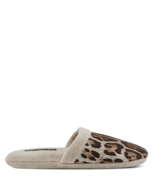 Dolce & Gabbana Natural Cotton Terry Slippers