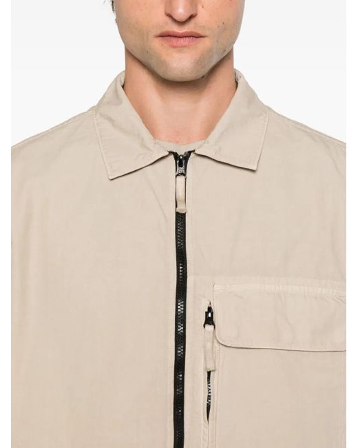 Stone Island Natural Zip-Front Patch-Pocket Jacket for men