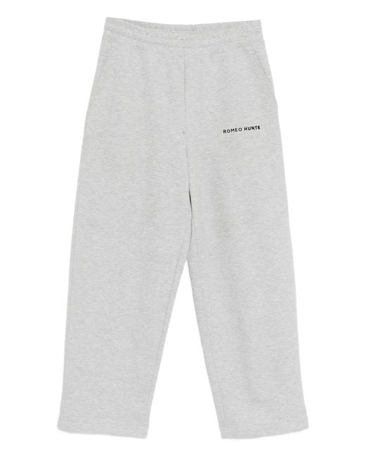 ROMEO HUNTE White Logo-Embroidered Trousers