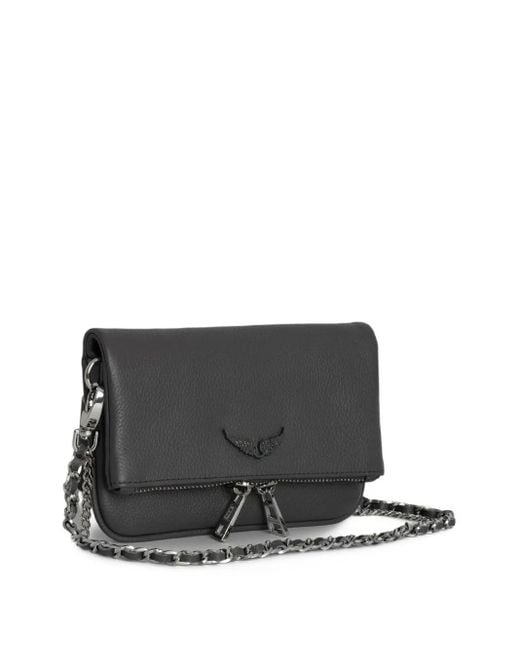 Bandolera con solapa y apliques Zadig & Voltaire de color Gray