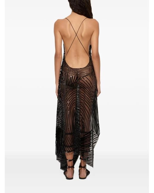 Emilio Pucci Black Embroidered Tulle Dress
