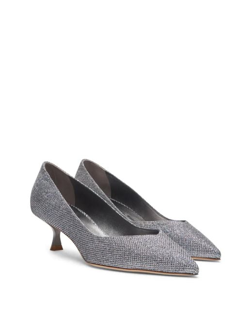 Stuart Weitzman Gray Eva 35Mm Glitter Pumps