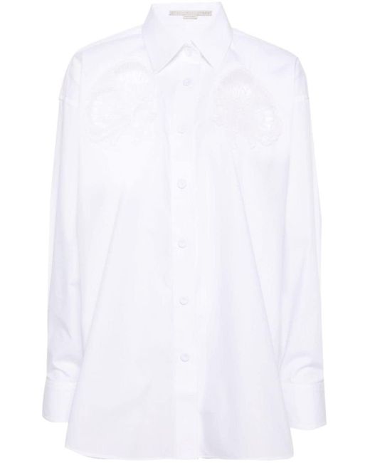 Stella McCartney White Hemd mit Lochstickerei
