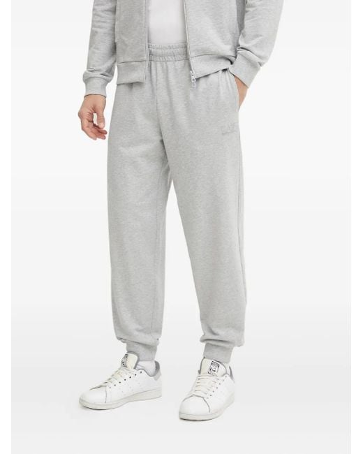 Pantalones de chándal con logo bordado EA7 de hombre de color Gray