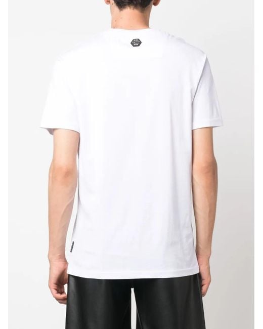 Philipp Plein Blue Ss Skull Round-Neck T-Shirt for men