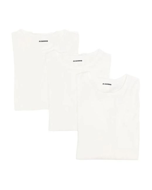 Jil Sander White Cotton T-Shirt for men