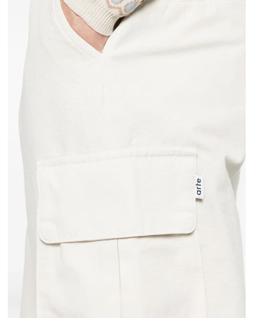 Arte' White Straight Trousers for men