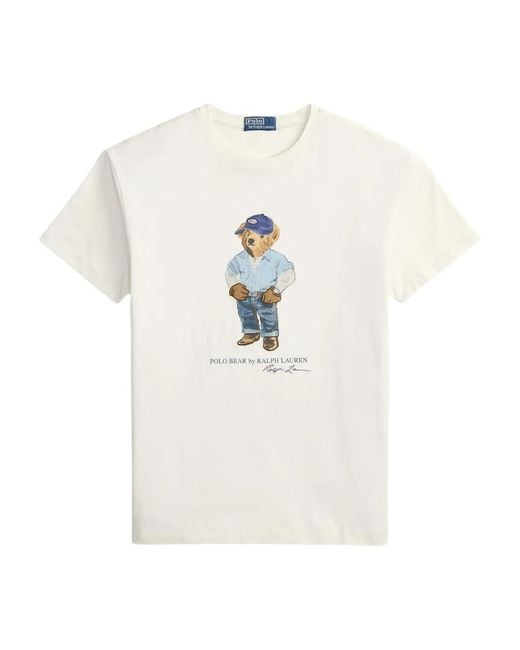 Polo Ralph Lauren White Polo Bear T-Shirt for men