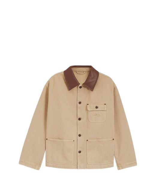 HUGO Natural Flimane Chest-Pocket Contrast-Collar Jacket