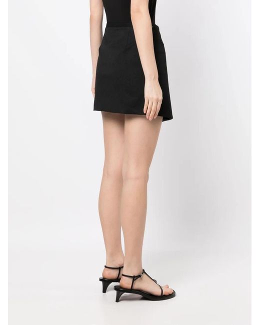 GOODIOUS Black Asymmetric Mini Skirt