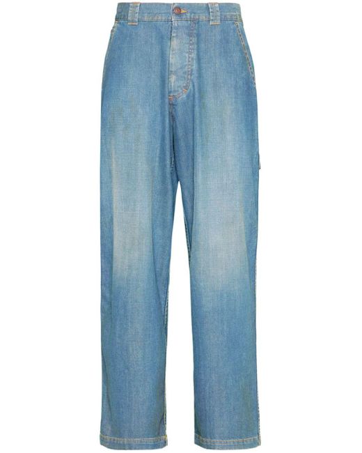Maison Margiela Halbhohe Wide-Leg-Jeans in Blue für Herren