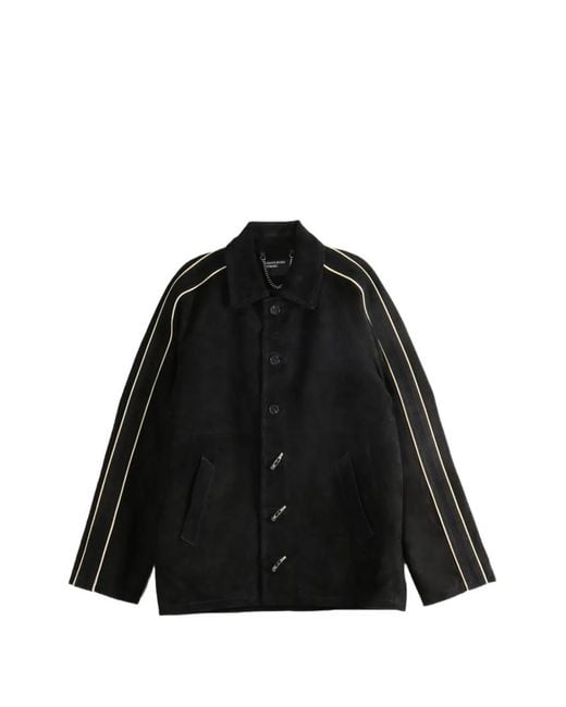 Enfants Riches Deprimes Black Académie Side-Stripe Suede Jacket for men