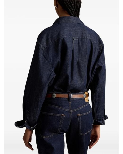 Polo Ralph Lauren Blue Logo-Embroidered Pocket Shirt