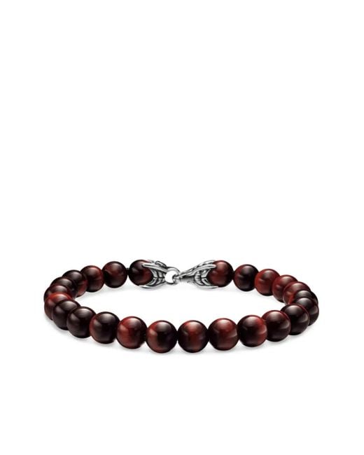 David Yurman White Spiritual Beads Red Tiger Eye Bracelet for men