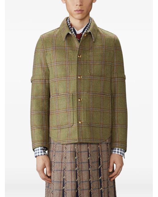 Thom Browne Green Hunting Tweed Armband Utility Jacket for men