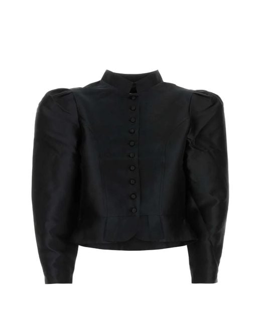 D'Estree Black Amoako Puff-Sleeve Jacket