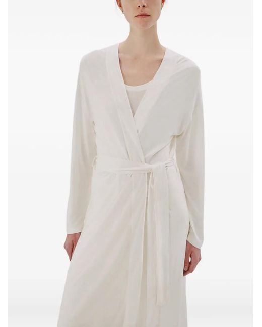 Another Tomorrow White Belted Jersey Robe