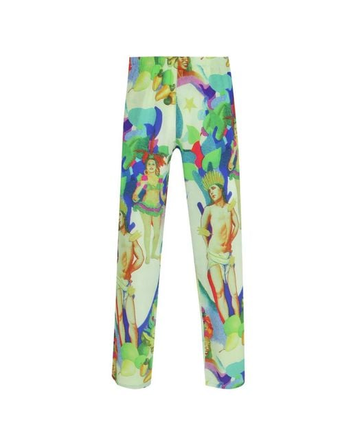 Amir Slama Green Printed-Patterned Trousers for men