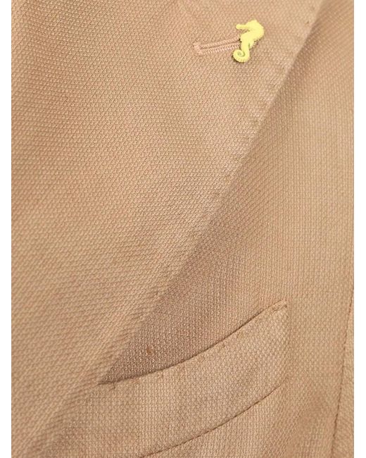 Guarinucci Natural Single-Breasted Patch-Pocket Blazer for men