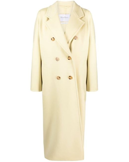 Max Mara Natural Double-breasted Wool-blend Coat