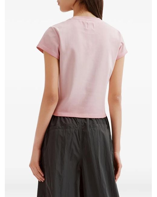 B+ AB Pink Cherry-Print Crystal-Embellished T-Shirt