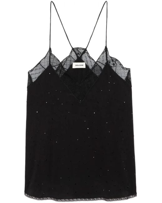 Zadig & Voltaire Christy Zijden Top in het Black
