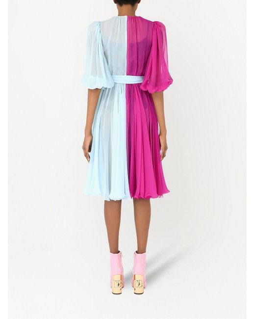 Dolce & Gabbana Semi-transparentes Kleid in Pink - Lyst