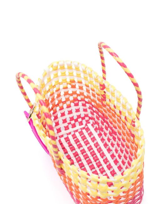 La Milanesa Pink Interwoven Logo-charm Tote Bag