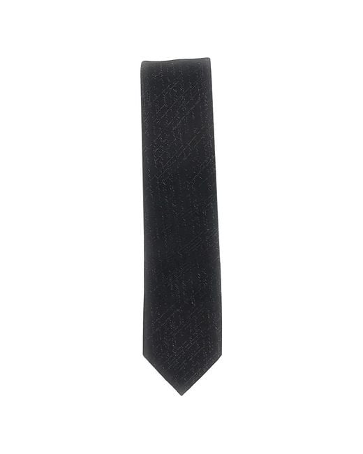 Emporio Armani Black Cravate En Soie Lurex for men