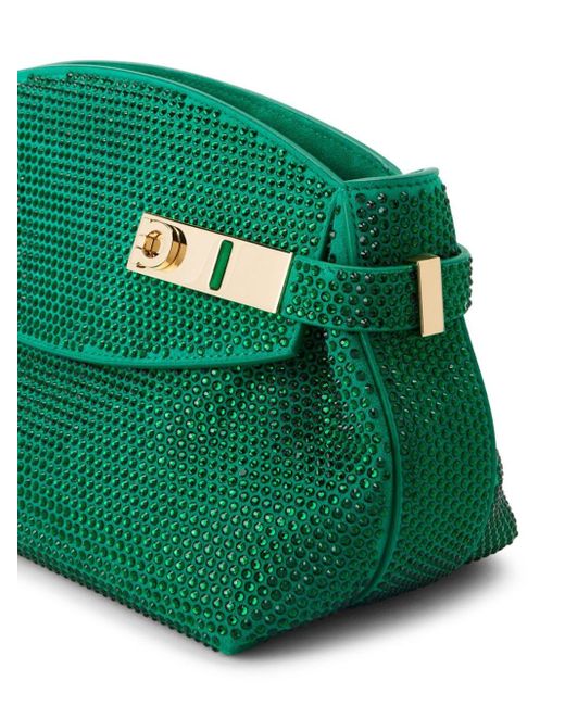Bolso de mano con cristales Ferragamo de color Green