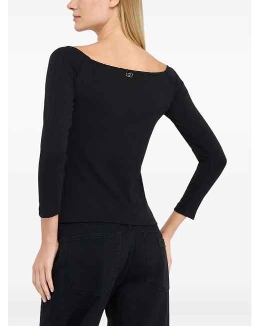 Liu Jo Black Boat-Neck Top