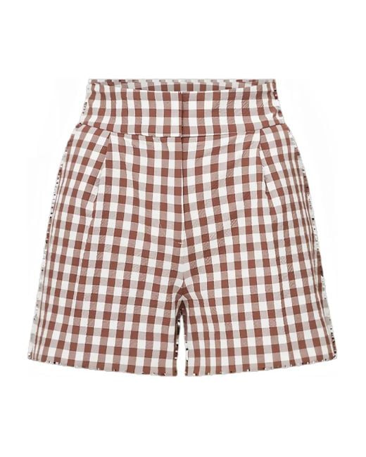 Veronica Beard Red Haina Shorts mit Vichy-Karo