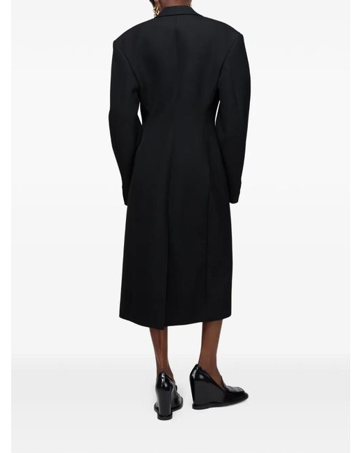 Acne Black Wool Double-Breasted Coat