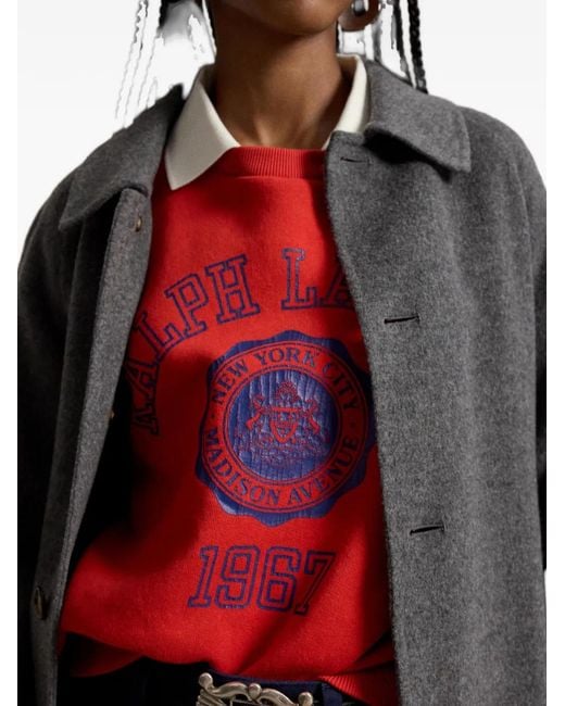 Polo Ralph Lauren Crest-Print Layered-Collar Sweater