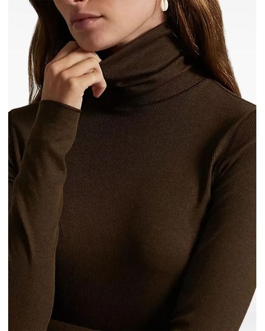 Polo Ralph Lauren Brown Roll-Neck Knitted Top