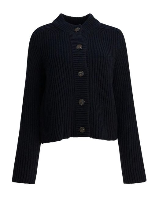 Soeur Black Ribbed-Knit Cardigan